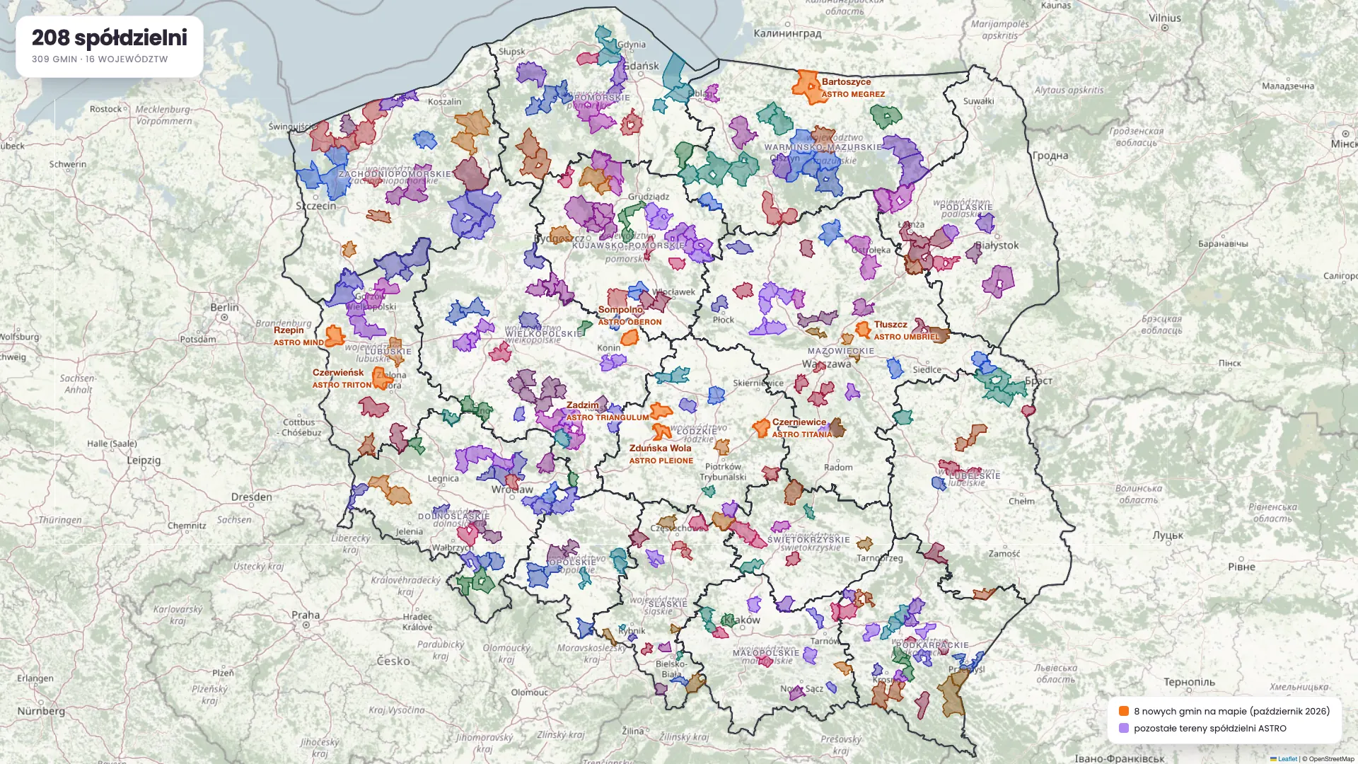 8 nowych spółdzielni energetycznych na mapie. Od Rzepina po Bartoszyce